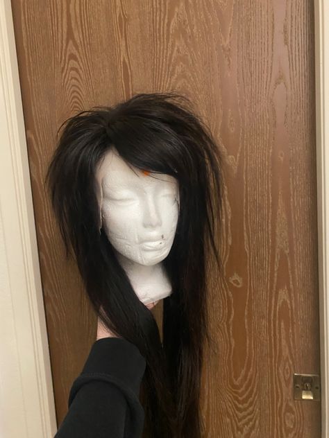 Alt Wig Hairstyles, Goth Wig, Emo Fringe, Emo Shag, Emo Hair Color, Black Scene Hair, Scene Wig, Goth Hairstyles, Emo Haircuts