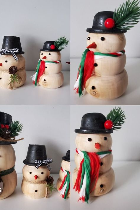 Yarn Scarf, Wooden Snowman, For Christmas Decorations, Scarf Yarn, Christmas Wood Crafts, Wood Lathe, Wood Craft, Snow Man, Christmas Wood