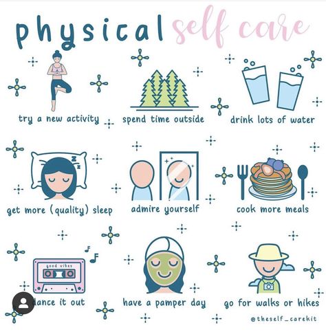 We love these physical self care ideas! Which one will you practice today or this week?  📷@theself_carekit #selfcaresunday #inspiredayspa #scottsdalespa Self Care Poster, Self Care Bullet Journal, Dance It Out, Vie Motivation, Self Care Activities, Mental And Emotional Health, Self Care Routine, Self Improvement Tips, Emotional Health