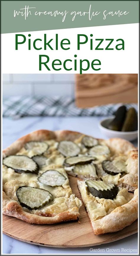 This pickle pizza recipe is for pickle lovers! Combine the tartness of the pickles, the crispy crust and creamy garlic sauce for a tasty pizza Artisan Pizza Dough Recipe, Dill Pickle Pizza, Pickle Pizza Recipe, Pickle Pizza, Easy Diner, Recipe With Garlic, Tasty Pizza, Healthy Woman, Best Homemade Pizza