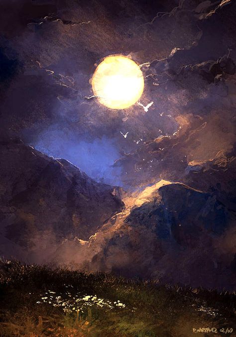 ArtStation - Spring Mood Moon Painting Aesthetic, All The Young Dudes Aesthetic, Night Sky Moon, Male Witch, Spring Night, Night Sky Painting, Painting Aesthetic, All The Young Dudes, Spring Mood