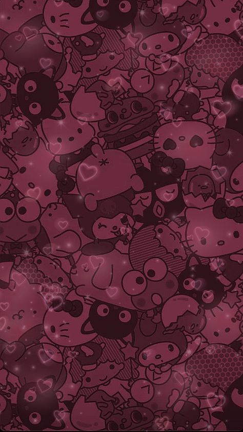 Y2k Hello Kitty Wallpaper Dark, Sanrio Dark Wallpaper, Cracked Wallpaper, Hello Kitty Wallpaper Hd, Pink Wallpaper Hello Kitty, Iphone Wallpaper Lights, Hello Kitty Backgrounds, Hello Kitty Art, Sanrio Wallpaper