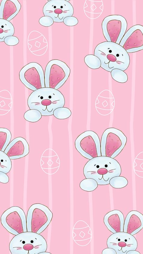 Easter Bunny Wallpaper Iphone, Rabbit Iphone Wallpaper, Iphone Wallpaper Rabbit, Pink Bunny Background, Easter Theme Wallpaper, Happy Easter Wallpaper, Gallery Wall Nursery, Phone Lockscreen, Easter Wallpaper