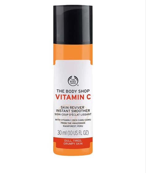 Improves natural radiance. With light-reflecting particles Gives the skin a silky smooth finish For dull, tired, grumpy skin The Body Shop Vitamin C, Body Shop Vitamin C, Diy Serum, Vitamin E Capsules, Nail Vitamins, Body Shop At Home, Vitamins For Skin, Hair Vitamins, Vitamins For Women