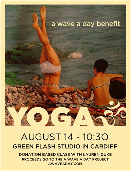 Surf / Yoga Event Postcard Yoga Event Flyer, Yoga Retreat Poster, Yoga Event Poster, Surf Yoga, Yoga Class Poster, Yoga Posters, Yoga Event, Yoga Poster Design, Yoga Flyer