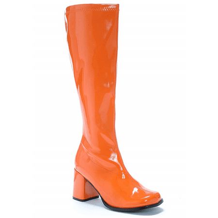 3" Gogo Boots with Zipper. Includes one pair of boots with a small wide heel. Available in women sizes. Size: 9.  Color: Orange. Orange Gogo Boots, White Gogo Boots, Go Go Boots, Costume Boots, Ellie Shoes, Wide Heels, Gogo Boots, Orange Shoes, Halloween Costume Accessories