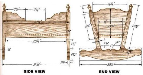 Woodworking plan for cradle. Complete woodworking plans with detail descriptions can be found on my website: www.tedswoodworkplans.com Baby Cradle Plans, Cradle Woodworking Plans, Fall Wood Projects, Diy Woodworking Projects, Doll Cradle, Woodworking Shows, Wood Crafting Tools, Woodworking Furniture Plans, Woodworking Patterns