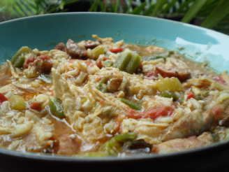 Chicken And Okra Gumbo Recipe - Food.com Chicken And Okra Gumbo, Chicken Sausage Gumbo Recipe, Okra Gumbo Recipe, Chicken And Okra, Gumbo Recipe Okra, Sausage Gumbo Recipe, Okra Gumbo, Chicken Sausage Gumbo, Gumbo Recipe Sausage