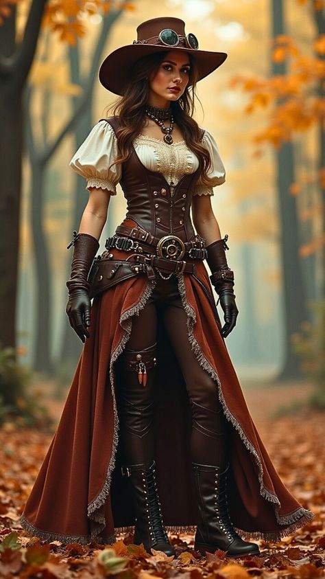 Visit our Channel for all type of Fantasy. linktr.ee/FantasyWorldsUnited #Fantasy #steampunk #art #character #dresslook Steam Punk Outfits Women Diy, Steam Punk Diy Costume, Steampunk Cosplay Female, Steampunk Time Traveler Outfit, Steampunk Vampire Costume, Steampunk Fashion Women Dresses, Womens Steampunk Outfit, Steampunk Costumes Women, Rennaisance Outfits Dti