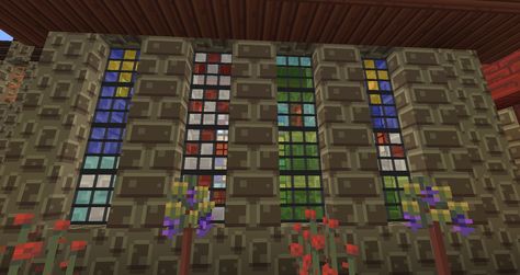 Minecraft Stain Glass Window, Minecraft Glass Window, Minecraft Stained Glass Window, Stained Glass Minecraft, Minecraft Stained Glass Designs, Minecraft Window, Window Designs, Minecraft Inspiration, Church Windows