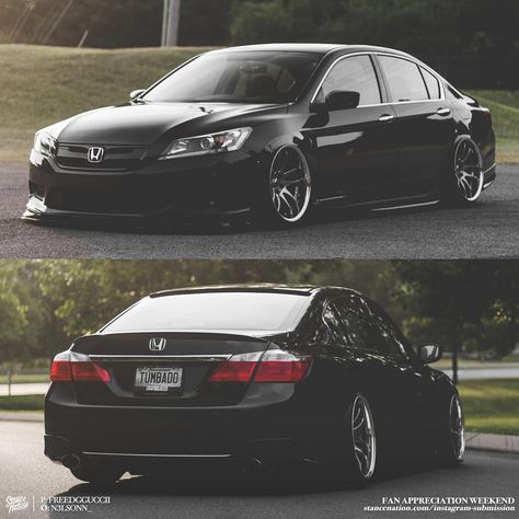 StanceNation on Instagram: “Fan Appreciation Weekend | Photo by: @freedgguccii #stancenation” Slammed Honda Accord, 9th Gen Accord, Honda Accord Rims, 2013 Honda Accord Sedan, Honda Inspire, Honda Accord 2015, Honda Accord Custom, 2013 Honda Accord, Honda Vtec