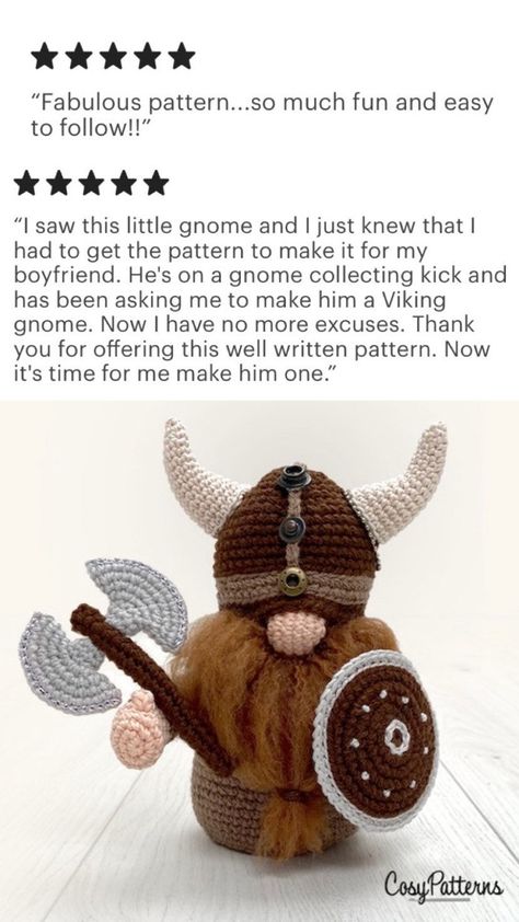 Viking Gnome Erik Crochet PATTERN PDF Instant Download - Etsy Australia Crochet Viking, Viking Gnome, Crochet Boat, Crochet Decorations, Magic Ring Crochet, Viking Pattern, Invisible Stitch, Crochet Christmas Gifts, Crochet Things