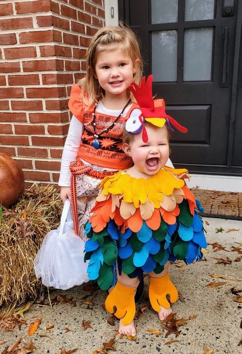 Hei Hei From Moana Inspired Costume | Etsy Heihei Costume, Moana Halloween, Hei Hei Moana, Moana Halloween Costume, Adorable Halloween Costumes, Halloween Costumes For Babies, Costumes For Babies, Pink Brunette, Kid Costumes