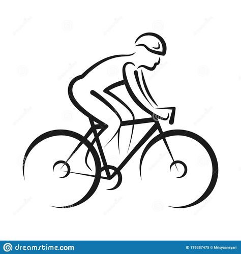 Logo Sepeda, Cycling Tattoo, Cycle Drawing, Women Cyclist, Bicycle Tattoo, Bike Quotes, Illustrator Vector, Silhouette Illustration, Bicycle Art