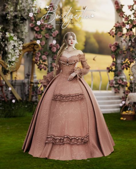 Bridgerton Collaboration by seoulsoul-sims - The Sims 4 Download - SimsFinds.com Blender Scene, 1860s Dresses, Royal Gowns, Ts4 Mods, Sims Medieval, Alpha Cc, Royal Clothes, Medieval Gown, Regency Gown