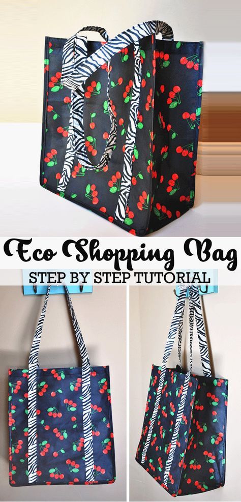 Reuseable Grocery Bag Pattern, Free Grocery Bag Patterns To Sew, Cloth Shopping Bags Pattern, Sewing Shopping Bags Free Pattern, Box Tote Bag Pattern Free, Sew Market Bag, How To Make Shopping Bags, Fabric Shopping Bags Free Pattern, Diy Cloth Gift Bags