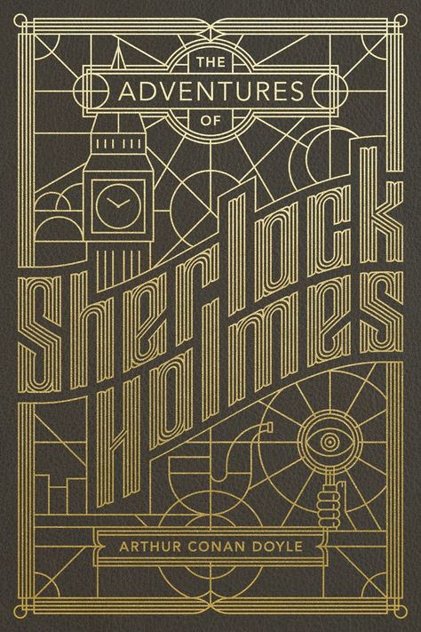 1930s Typography, Sherlock Holmes Book Cover, Sherlock Holmes Book, Illustration Art Nouveau, Typography Book, Poster Inspiration, Graphisches Design, Arthur Conan, 카드 디자인