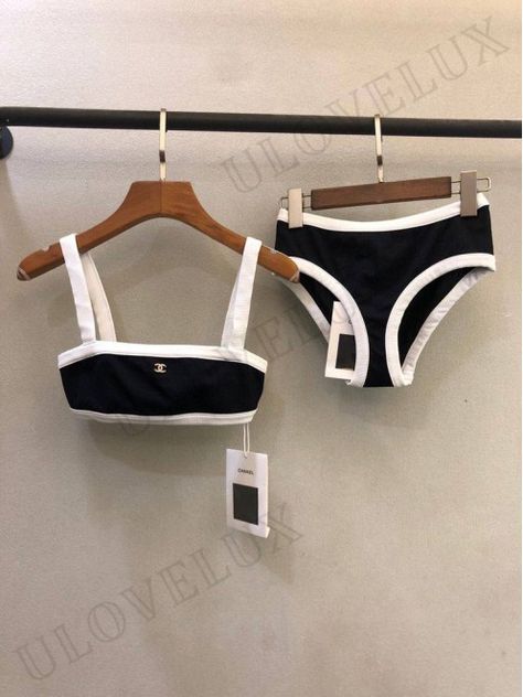 Chanel Bathing Suit, Chanel Swimsuit, Classy Swimwear, Ropa Upcycling, Bag Ysl, Replica Shoes, Fake Designer, Cute Bathing Suits, Designer Products