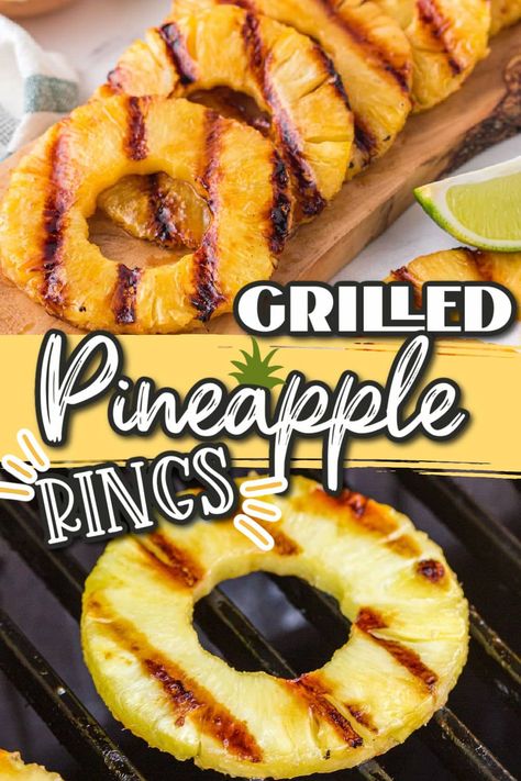 Grilled Pineapple Recipe, Fruit Treats, Cooked Pineapple, Wls Recipes, Roasted Pineapple, Barbeque Recipes, Easy Grilling Recipes, Pineapple Rings, Sides Recipes