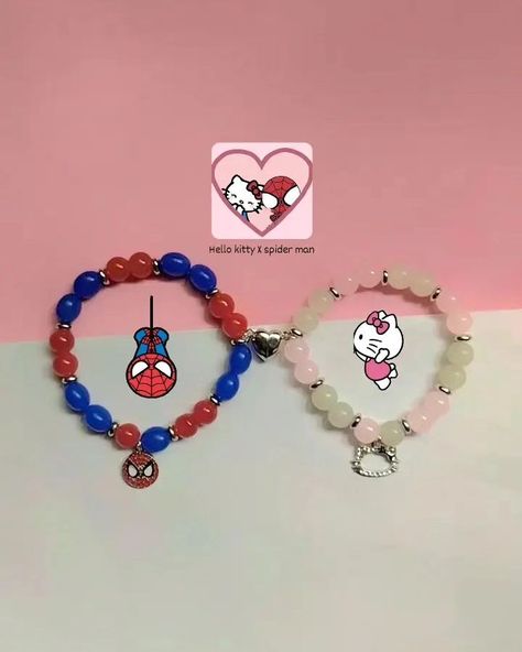 Hello kitty X spider man 🥹🫶🏻 DM to order now💗 Lots of new and exciting duo bracelets are also coming so make sure to follow like and save the post🎀🫶🏻 Handmade, beaded jewelry, duo bracelets, besties bracelets, custom bracelets, customize jewelry,Sanrio, Spiderman, hello kitty Happy shopping<33 Sanrio Spiderman, Spiderman Hello Kitty, Duo Bracelets, Hello Kitty Happy, Customize Jewelry, Handmade Beaded Jewelry, Custom Bracelets, Custom Jewelry, Spiderman