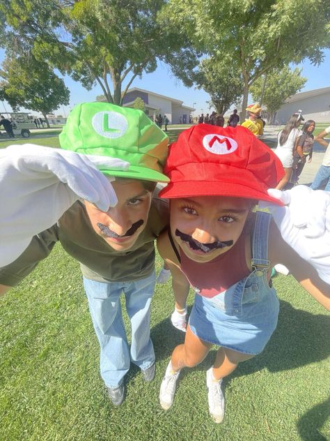 mario and luigi dress up day school spirit homecoming week hoco ideas inspirations Iconic Duos For Spirit Week, Twin Day At School Spirit Weeks, Twin Day At School, Spirit Weeks, Iconic Duos, Hoco Ideas, Twin Day, Homecoming Week, Iconic Duo