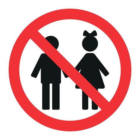 Children prohibited sign Prohibited Sign, Human Services, Vector Art, Clip Art, Collage, Signs, Human, Anime, Pins