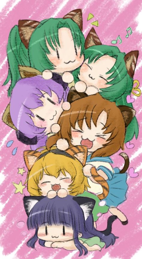 Higurashi When They Cry, Pink Wallpaper Hello Kitty, When They Cry, Pink Wallpaper, Hello Kitty, Kitty, Zelda Characters, Anime, Fictional Characters