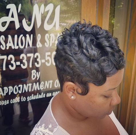 8 Finger Wave Styles Perfect For The Woman That Prefers Short Hair [Gallery] - Black Hair Information Hair Cuts Black Women, Black Waves, Finger Waves Short Hair, Short Weave Hairstyles, Short Relaxed Hairstyles, Finger Wave Hair, Black Women Short Hairstyles, Black Hair Short Cuts, Finger Wave