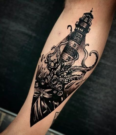 101 Awesome Kraken Tattoo Designs You Need To See! | Outsons | Men's Fashion Tips And Style Guide For 2020 Tattoo Ideas Leg, Pirate Tattoo, Nautical Tattoo Sleeve, Forearm Band Tattoos, Kraken Tattoo, Lighthouse Tattoo, Marine Tattoo, Men Tattoos Arm Sleeve, Monster Tattoo