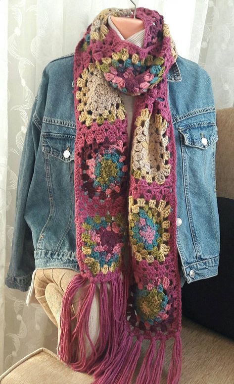 Excited to share the latest addition to my shop: Granny Square Scarf Crochet Celebrity Inspired Scarf Hippie Scarf Long Scarf Women Fashion Accessories #giftideas #etsy #accessories #scarf #womensclothing #chunkybigscarf #afghanscarf #designerscarves #longgrannyscarf #chunkyafghanscarf #handmade https://etsy.me/3t7afFn Granny Square Scarf, Crochet Boho Top, Crocheted Scarf, Granny Square Crochet Patterns Free, شال كروشيه, Hippie Crochet, Crochet Scarf Pattern Free, Crochet Scarfs, Boho Scarfs