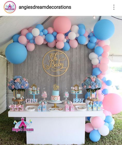 Gender Reveal Dessert Table and Decor. Gender Reveal Dessert Table, Gender Reveal Dessert, Creative Gender Reveals, Fiesta Shower, Baby Gender Reveal Party Decorations, Gender Reveal Party Games, Pregnancy Gender Reveal, Gender Reveal Party Theme, Idee Babyshower