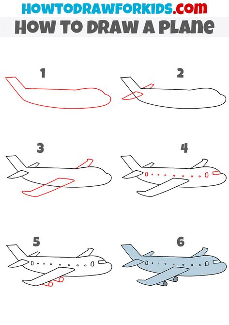 How-to-draw-a-plane-step-by-step Drawing A Airplane, How To Draw A Plane Step By Step, Step By Step Airplane Drawing, Drawing Airplane Easy, How To Draw A Plane Easy, Plane Sketch Simple, How To Draw An Airplane, How To Draw Airplane, How To Draw A Plane