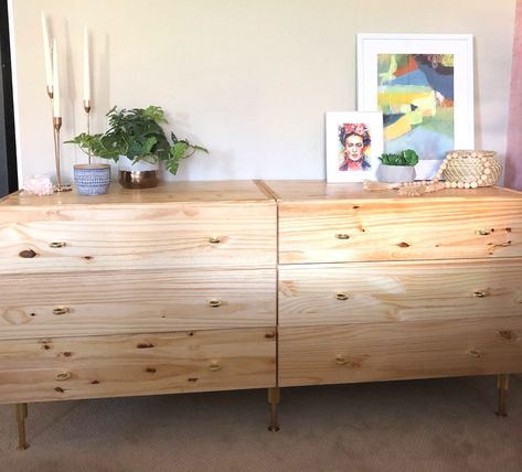 IVAR 3 Drawer Chest Bjorksnas Ikea Dresser Hack, Dublin Apartment, Ivar Ikea, New Dresser, Ikea Dresser Hack, Pretty Pegs, Dresser Hack, Dresser Diy, Diy Step