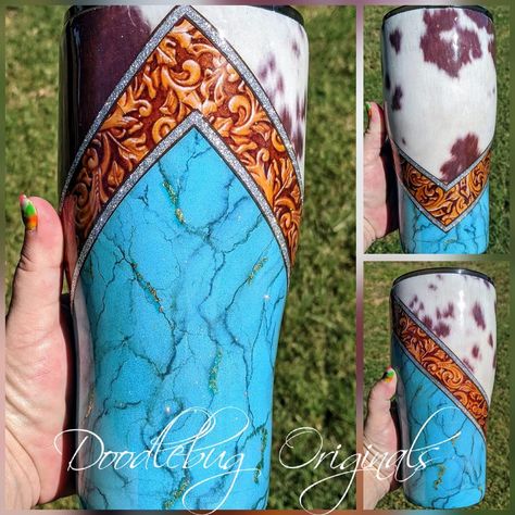 Western Tumblers Ideas, Western Tumbler Ideas, Western Tumblers, Yeti Cup Designs, Tumbler Inspiration, Tumbler Cups Personalized, Epoxy Cups, Yeti Cups, Glitter Tumbler Cups