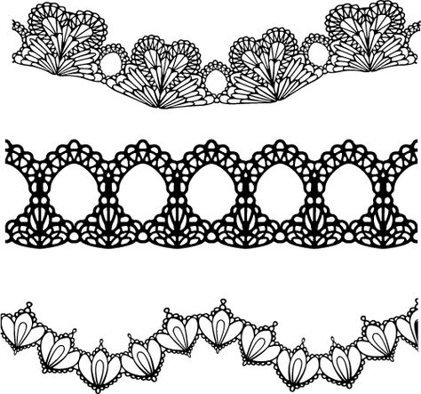 Lace Clipart, Lace Drawing, Bobbin Lace Patterns, Lace Designs, Lace Tattoo, Clipart Free, Tangle Patterns, Lace Bands, Lace Border