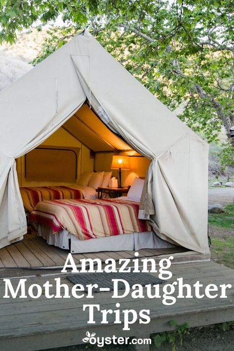 We rounded up seven awesome mother-daughter getaway ideas, from braving the great outdoors in California to a yoga retreat in Riviera Maya to glamping in Santa Barbara. Here's some great bucket-list worthy ideas for traveling with mom. Ideas For Traveling, Mother Daughter Vacation, Mommy Daughter Dates, Mother Daughter Dates, Raising Daughters, Mother Daughter Trip, Mother Daughter Bonding, Girl Time, Girls Getaway