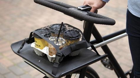 Bike grill! http://bike2power.com Bike Holder, Urban Bike, Bike Basket, Touring Bike, Cargo Bike, Commuter Bike, Bicycle Design, Bike Rack, City Bike