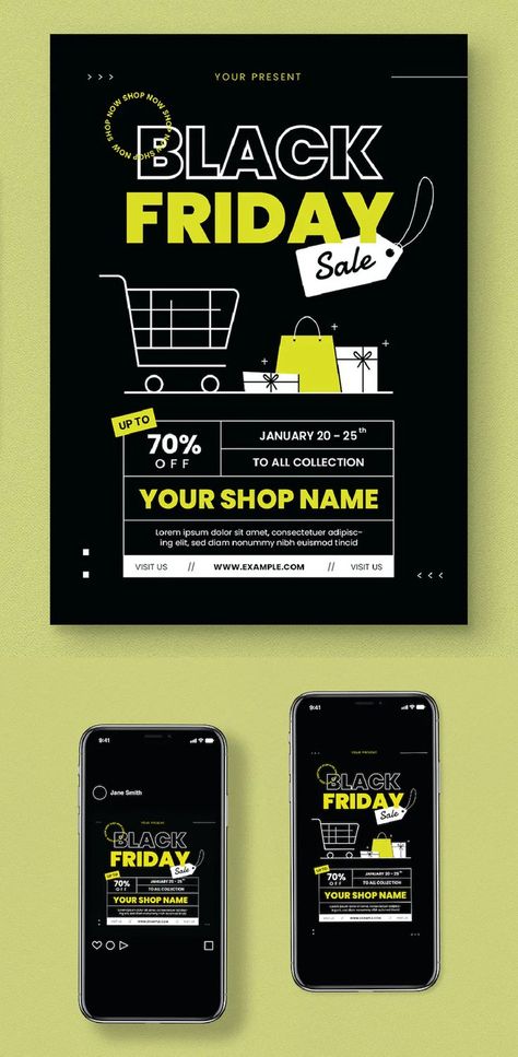 Black Friday Post Instagram, Black Friday Flyer Design, Black Friday Template, Black Friday Graphic Design, Friday Typography, Black Friday Graphic, Black Friday Travel, Travel Advertising Design, Black Friday Furniture