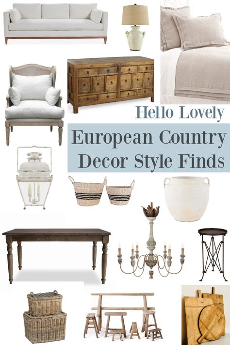 33 European Country Style Interiors & Decor Inspiration - Hello Lovely European Country Bedroom, European Barndominium, French Bedroom Design, French Chateau Interiors, Old World Interiors, French Country Interiors, Chateaux Interiors, Country Style Interiors, Bedroom Design Inspiration