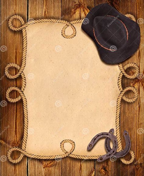 Cowboy Background with Rope Frame and Western Clothes Stock Illustration - Illustration of wood, texas: 28465847 Cowboy Background, Cowboy Party Invitations, Texas Gold, Cowboy Photography, Cowboy Accessories, Texas Theme, Cowboy Theme Party, Rope Frame, Cowboy Birthday Party