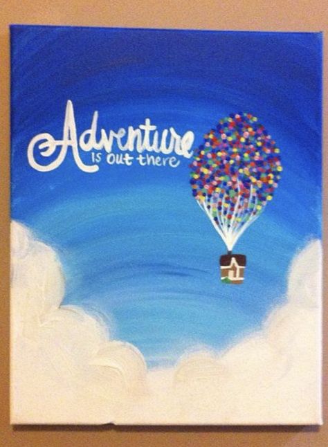 House From Up Painting, Balloons Painting, Floating In The Sky, Frame Photography, Up Painting, Adventure Is Out There, Floating, Balloons, Paint