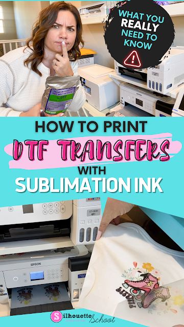 DTF Transfers with Sublimation Ink vs DTF Printer: Pros & Cons You REALLY Need to Know! Dtf With Sublimation Printer, Diy Dtf Printer, What Is Dtf Transfer, How To Print Dtf Transfers, How To Do Dtf Transfers, Dtf Transfer Vs Sublimation, Dtf Printing Machine, How To Print Sublimation Transfers, Sublimation On Vinyl