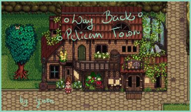 Retexture of all town buildings/structures/decor. Work in progress. Stardew Valley Farm, Stone Wall Texture, Adventurer's Guild, Stardew Valley Farms, Town Building, Farm Layout, Witch Garden, Living My Best Life, Town Map