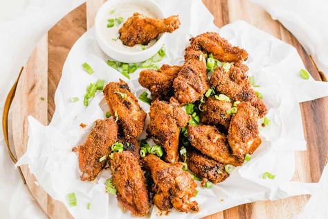 Extra Crispy Whole30 Cajun Chicken Wings Cajun Chicken Wings, Cajun Wings, Healthy Little Peach, Peach Healthy, Buffalo Chicken Tenders, Ranch Dressing Recipe Homemade, Homemade Cajun Seasoning, Ways To Cook Chicken, Whole30 Keto