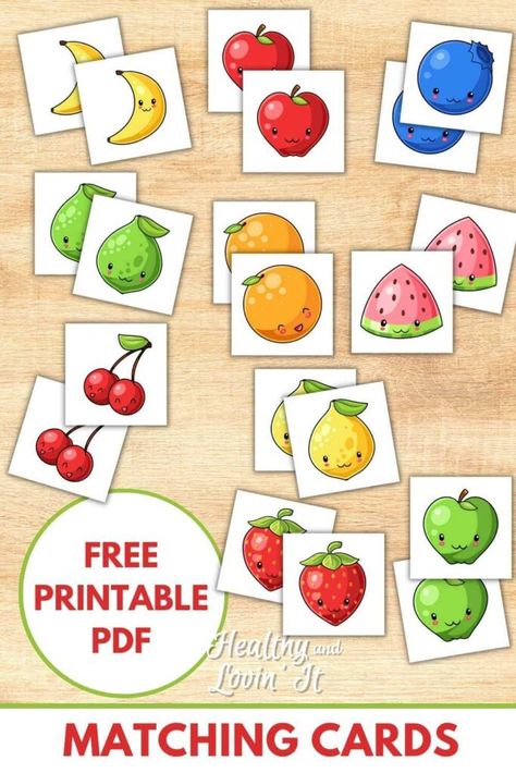 Cognitive Food Activities Preschool, Fruits And Vegetables For Preschool, Fruit Memory Game, Fruit And Veg Activities For Preschool, Spring Cognitive Activities For Toddlers, Fruit Matching Printable, Fruits And Vegetables Preschool Theme Activities, Toddler Matching Printables, Matching Printables Preschool