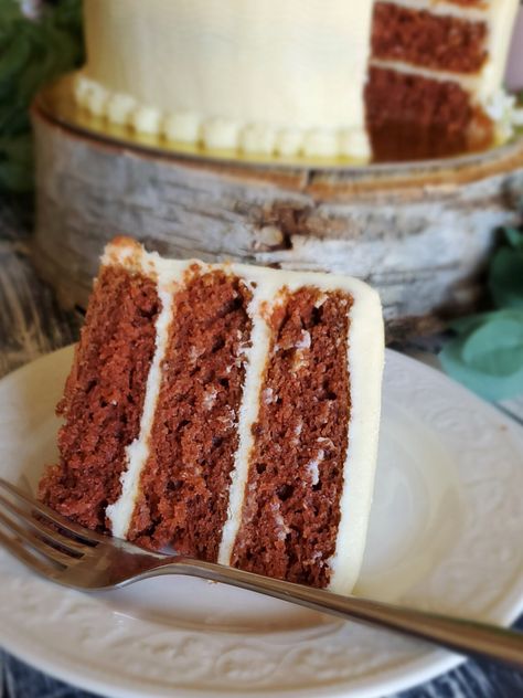 Gluten-Free Red Velvet Cake - Chef Alina Chef Alina Gluten Free, Pureed Beets, Chef Alina, Gluten Free Red Velvet Cake, Gluten Free Red Velvet, Dairy Free Deserts, Loopy Whisk, Cake Batter Fudge, Gf Cake