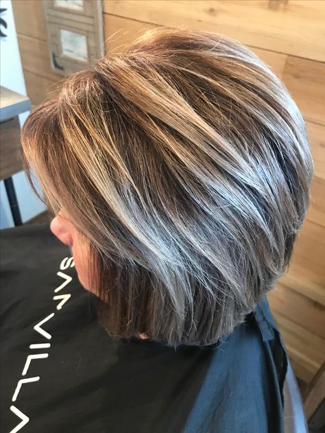 Short Hairstyles With Highlights Over 50, Low Lites For Grey Hair, Hair Color For Women Over 50 Highlights Dark Brown, Brown Hair With Silver Highlights Short, Hair Color For 60 Year Old Women, Grey Highlights In Brown Hair, Gray Hair With Lowlights Over 50, Grey Hair Lowlights, Grey Blending