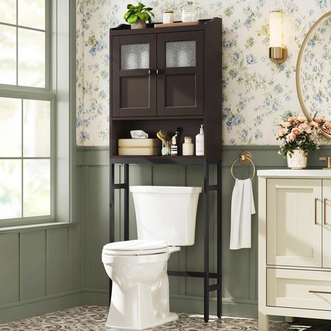 PRICES MAY VARY. Optimize Your Bathroom Space: This over the toilet storage cabinet (67.32'' H x 23.23'' L x 7.87'' D) is designed to free up bathroom countertops and tap into the vacant area above the toilet. It provides ample room for all your bathroom essentials. With a clearance of 34.57" from the floor to the bottom shelf, this storage rack fits over most standard toilets. Long-lasting Material & Sturdy Structure: Adopting high quality and hard MDF sheet, it is waterproof and moisture-proof Over Toilet Organizer, Storage Cabinet Above Toilet, Cabinet For Bathroom Storage, Storage Over Toilet, Above Toilet Storage, Over The Toilet Storage Ideas, Cabinet Over Toilet, Cabinet Above Toilet, Over Toilet Storage Cabinet