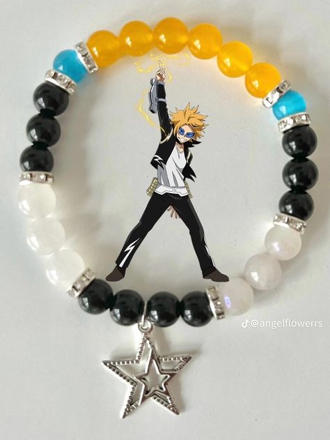 My Hero Academia Bracelet, Mha Bracelet Ideas, Anime Bracelet Ideas, Mha Bracelet, Scene Bracelets, Beaded Bracelet Diy, Diy Kandi Bracelets, Mha Stuff, Beaded Braclets