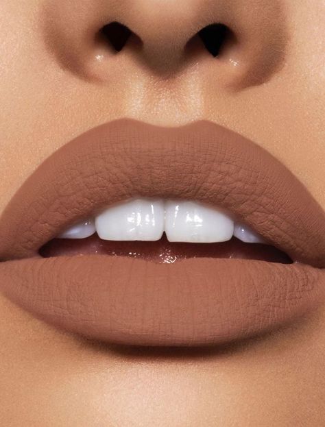 Brown Nude Lipstick, Brown Lipstick Shades, Bold Lipstick Makeup, Makeup Lips Matte, Cheap Lip Gloss, Lipstick Colours, Brown Matte Lipstick, Ball Outfit, Makeup Finds